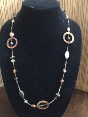 Emily Ray 925 long necklace with glass beads. Great shape